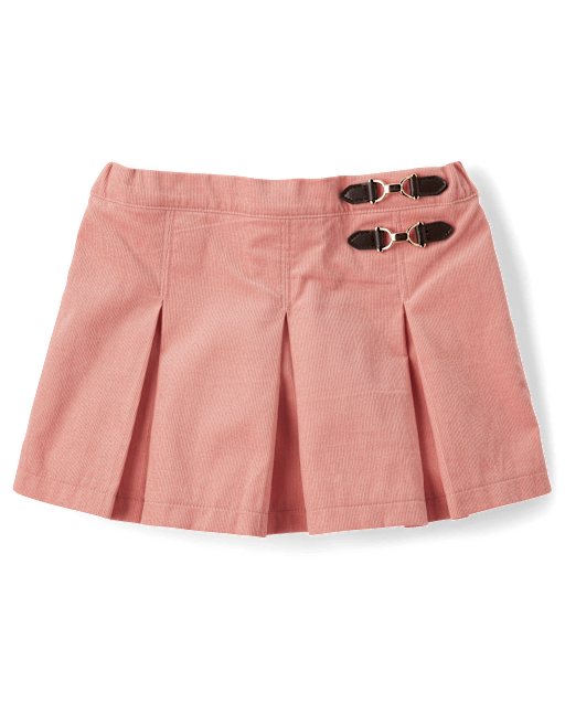 Girls Pleated Buckle Corduroy Skort - Highland Hills
