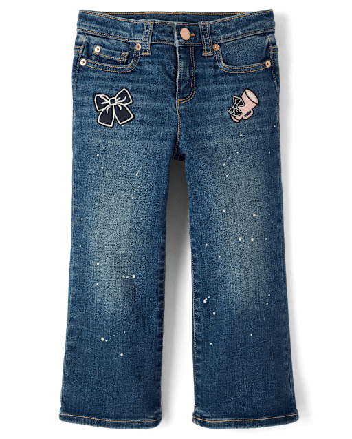 Jean large brodé style universitaire pour fille - Campus Cuties