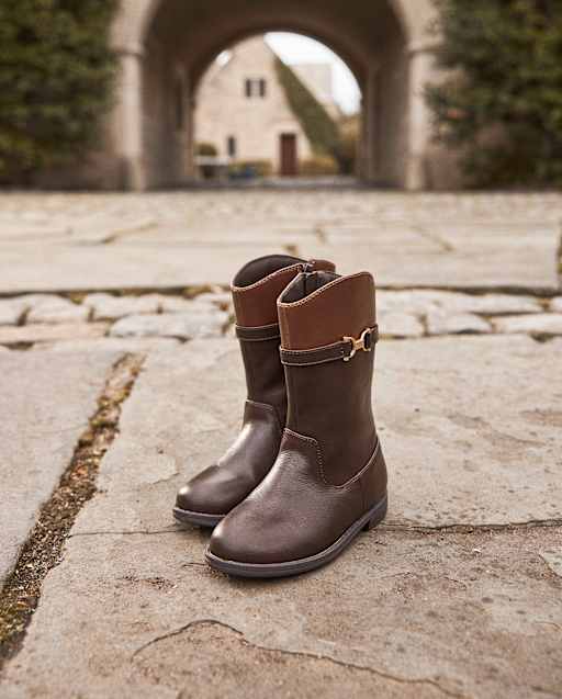 Girls Contrast Buckle Tall Boots - Little Essentials