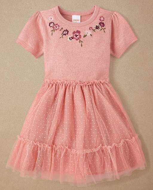 Girls Embroidered Floral Tutu Dress - Highland Hills