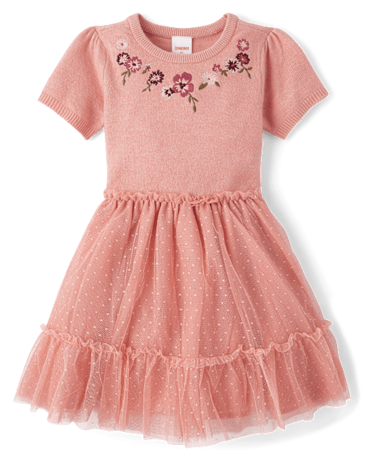 Girls Embroidered Floral Tutu Dress - Highland Hills
