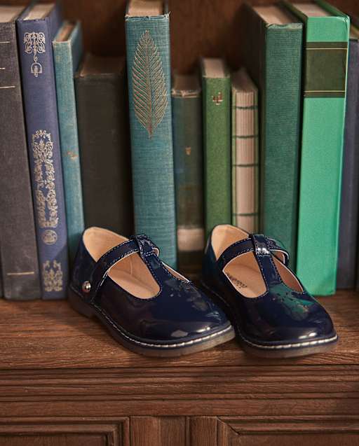 Girls Perforated T-Strap Mary Jane Shoes - Campus Cuties