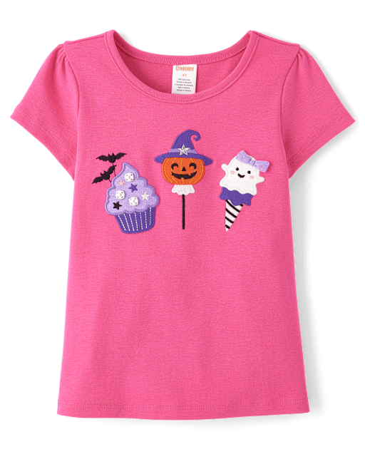 Girls Embroidered Halloween Dessert Top - Halloween