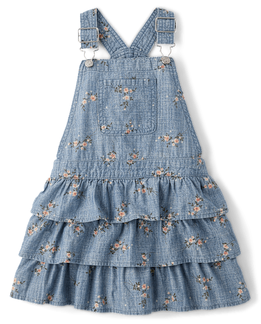 Girls Floral Chambray Skirtall - Highland Hills