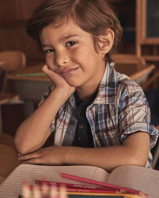Boys Plaid Poplin Button Up Shirt - Campus Cuties
