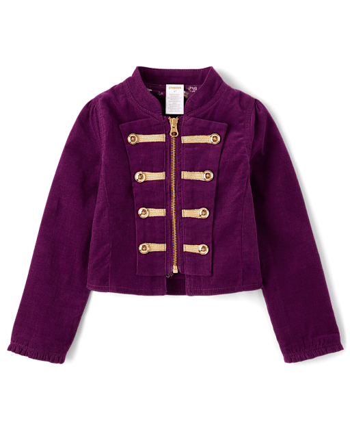 Girls Button Corduroy Band Jacket - Magical Meadows