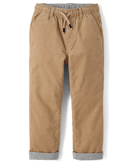 Boys Corduroy Pull On Roll Cuff Pants - Little Essentials