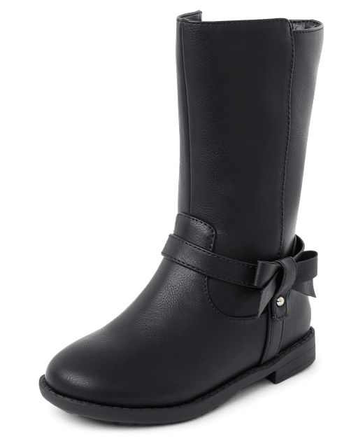 Girls Bow Tall Boots - Little Essentials - view 2