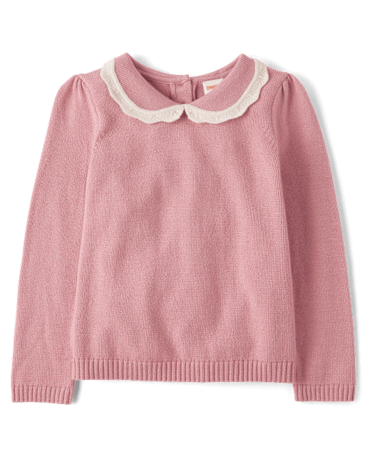 Girls Peter Pan Crochet Sweater - On Pointe