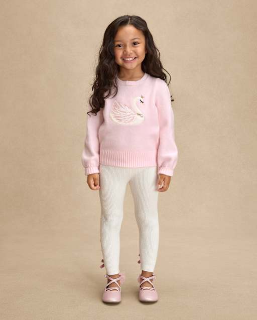 Girls Lace Up High Rise Sweater Leggings - On Pointe
