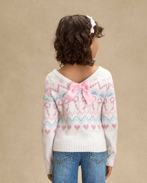 Pull à nouer dans le dos, motif Fair Isle, pour filles - On Pointe - lbl_product_image_view_2