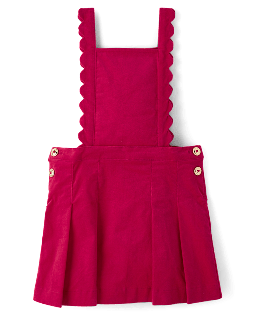 Girls Scalloped Corduroy Jumper - Mon Cheri