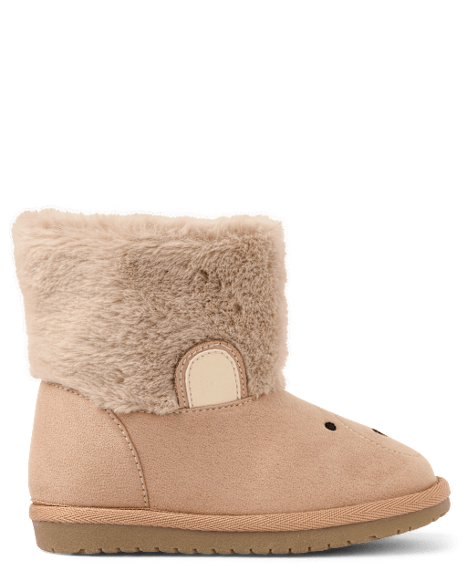 Kids Embroidered Bear Chalet Boots - First Frost