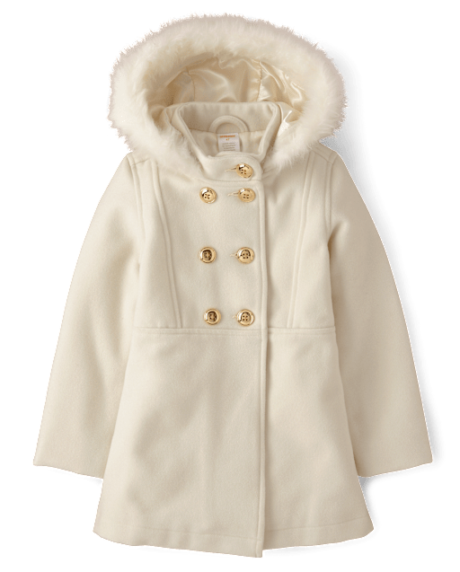 Girls Hooded Coat - Royal Christmas - view 2