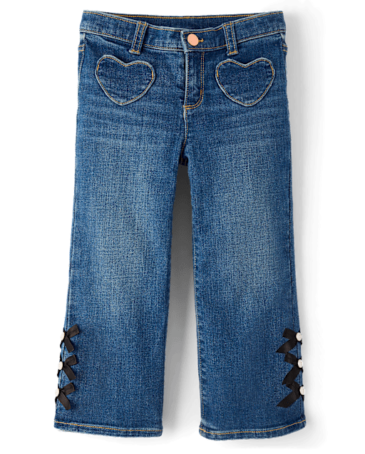 Girls Ruffle Denim Vest - Little Essentials - Blue