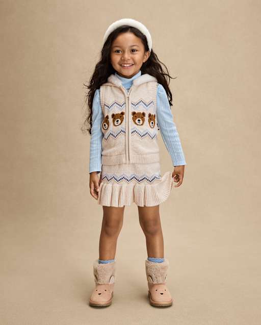 Girls Fairisle Peplum Sweater Skirt - First Frost
