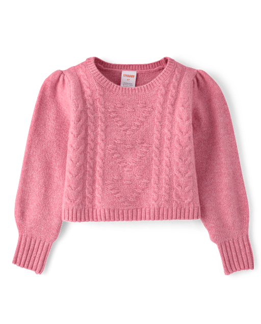 Pull en maille torsadée à cœur pour fille - Mon Cheri - lbl_product_image_view_2