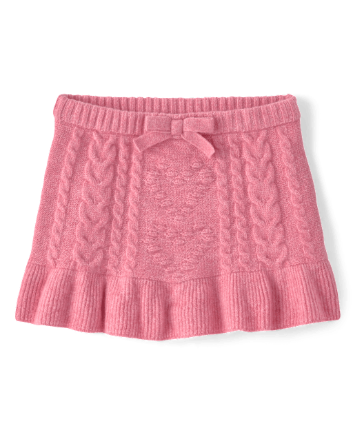 Girls Heart Cable Knit Peplum Sweater Skirt - Mon Cheri - view 2