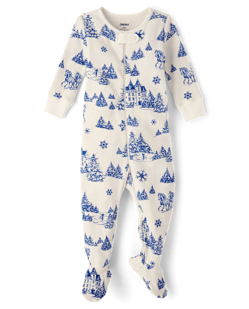 Baby Winter Toile Snug Fit Thermal Footed One Piece Pajamas - Gymmies