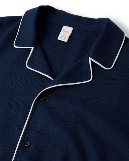 Mens Matching Family Contrast Flannel Pajamas - view 2