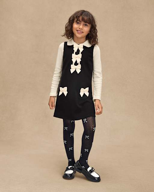 Girls Bow Ponte Shift Dress - Petit Paris - lbl_product_image_view_2