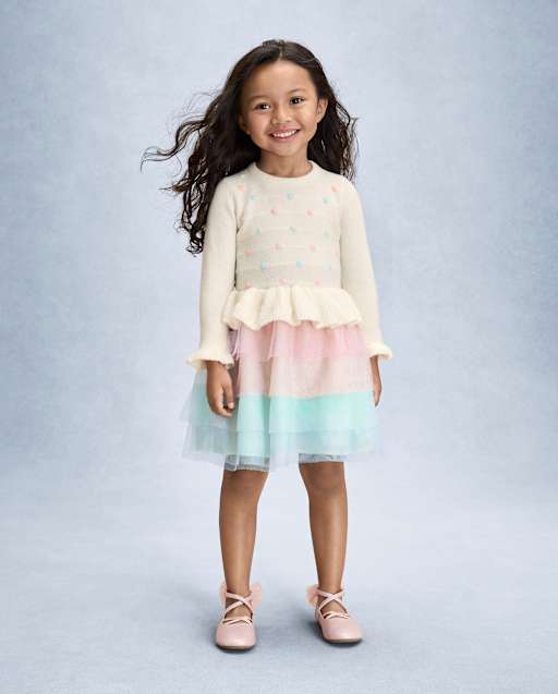 Girls Pom Pom Tiered Sweater Tutu Dress - New York City Ballet by GYMBOREE