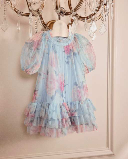 Robe à fleurs pour fille, volants et taille basse en tulle - On Pointe - lbl_product_image_view_2