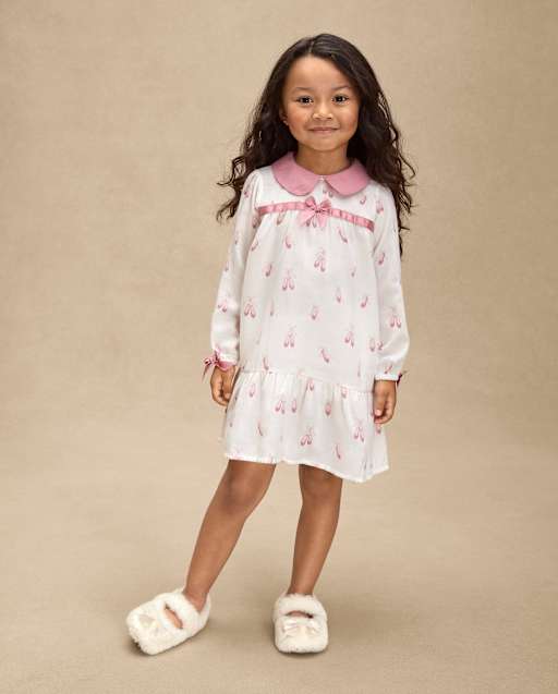 Girls Ballet Slipper Flannel Nightgown - Gymmies
