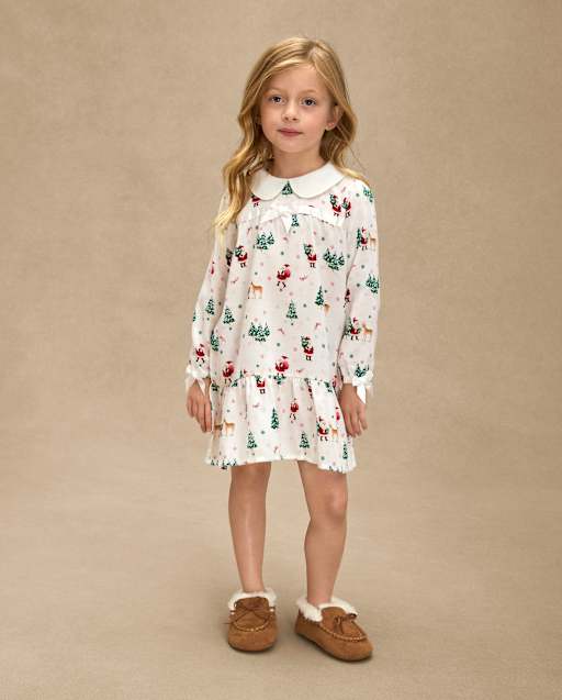 Girls Santa Flannel Nightgown - Gymmies