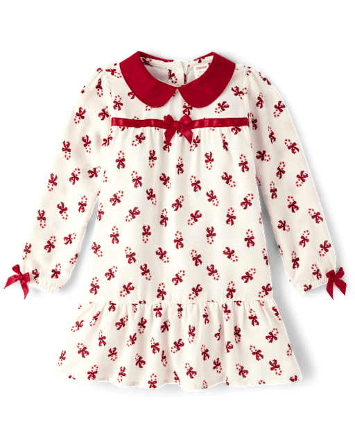 Girls Candy Cane Flannel Ruffle Nightgown - lbl_product_image_view_2