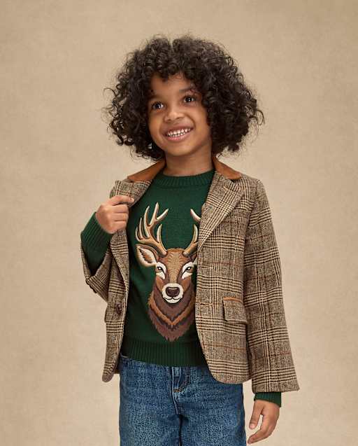 Pull brodé cerf pour garçon - Noël royal - lbl_product_image_view_2