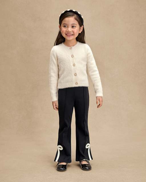 Jegging évasé fendu avec nœud appliqué pour fille - Petit Paris