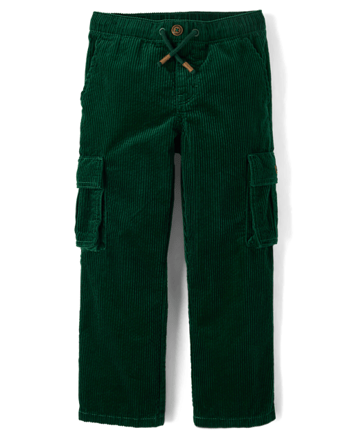 Boys Corduroy Pull On Relaxed Cargo Pants - Little Essentials - lbl_product_image_view_2