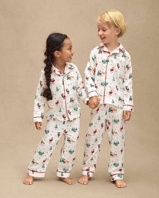 Kids Santa Flannel Pajamas - Gymmies