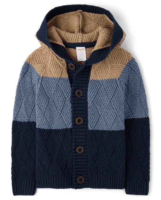 Boys Colorblock Cardigan - First Frost
