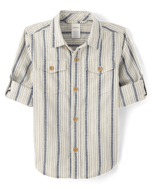 Chemise boutonnée à rayures texturées pour garçon - Driftwood Bay - lbl_product_image_view_2