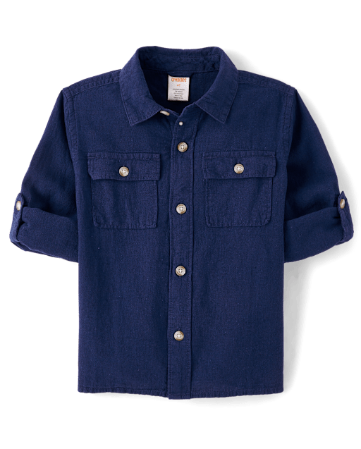 Boys Linen-Blend Button Up Shirt - Linen Edit - lbl_product_image_view_2