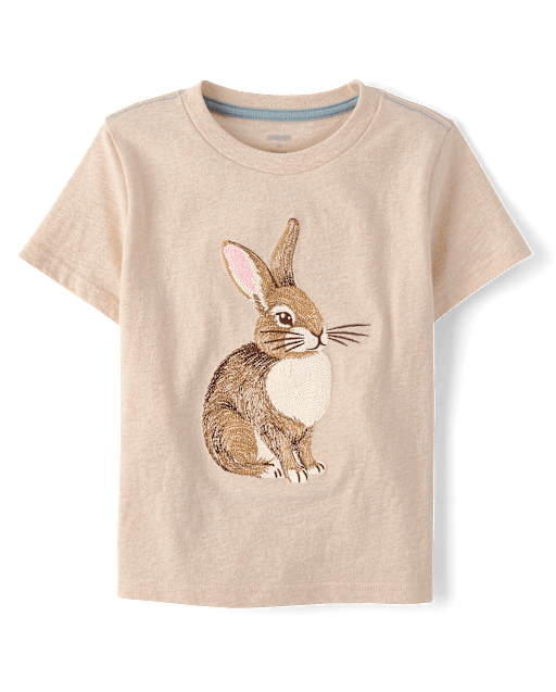 Boys Embroidered Bunny Top - Enchanted Garden