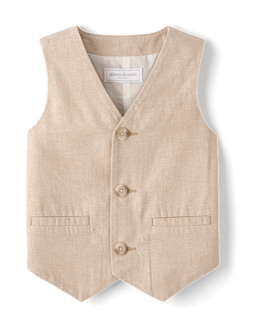 Boys Linen-Blend Vest - Special Occasions - view 1