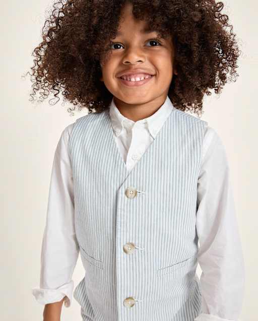 Boys Striped Linen-Blend Vest - Special Occasions - lbl_product_image_view_1