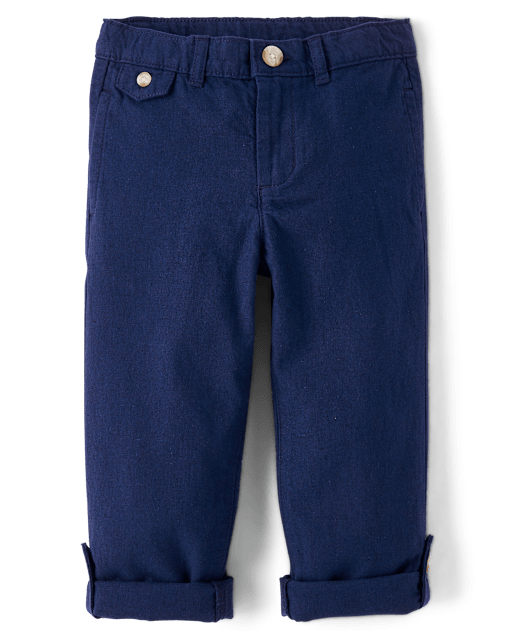Boys Linen-Blend Roll Cuff Chino Pants - Linen Edit - lbl_product_image_view_2