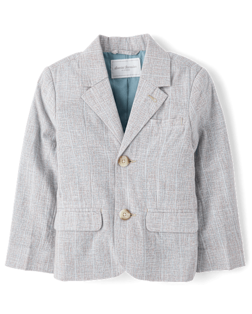 Boys Striped Linen-Blend Blazer - Special Occasions