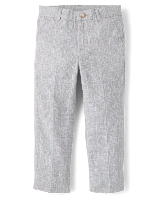 Boys Striped Linen Blend Dress Pants - Special Occasions - view 1