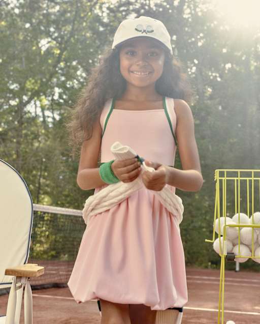 Girls Quick Dry Striped Active Bubble Dress - Club House