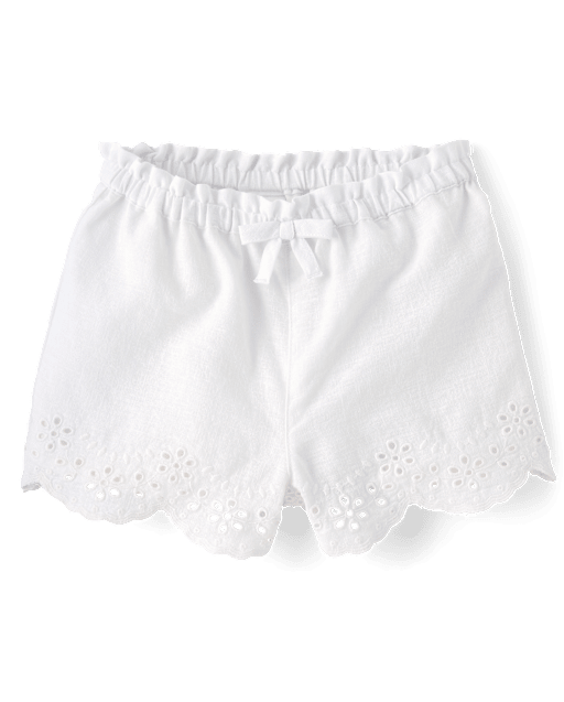 Short en lin mélangé brodé à œillets pour fille - Collection Lin - lbl_product_image_view_2