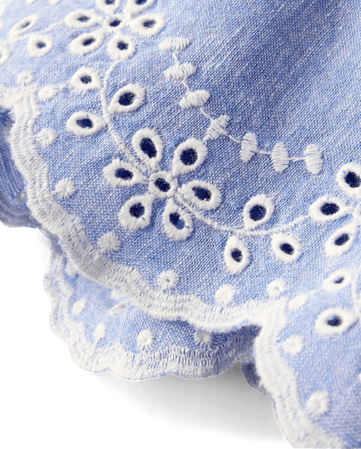 Short en lin mélangé brodé à œillets pour fille - Collection Lin - lbl_product_image_view_2