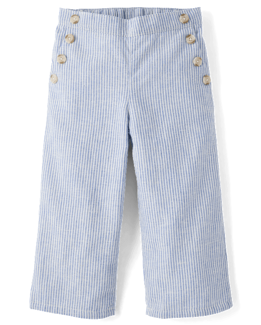 Girls Button Linen-Blend Sailor Pants - Linen Edit - lbl_product_image_view_2