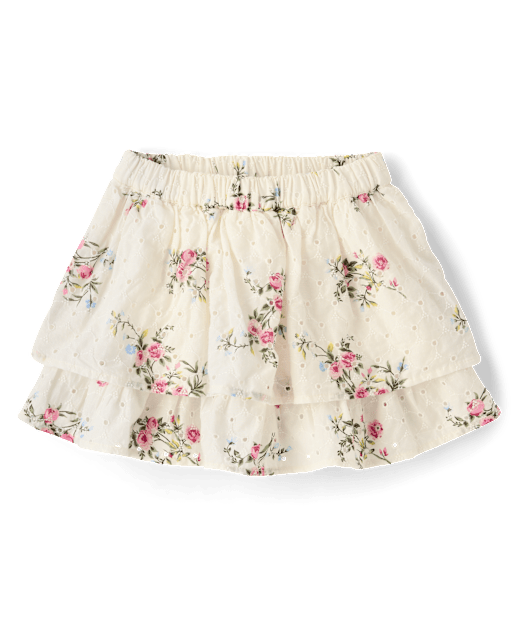 Girls Floral Eyelet Tiered Skort - Enchanted Garden - view 2