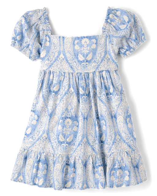 Girls Print Linen-Blend Ruffle Dress - Linen Edit - lbl_product_image_view_2