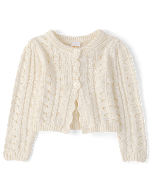 Gilet en maille ajourée festonnée pour fille - Little Essentials - lbl_product_image_view_2
